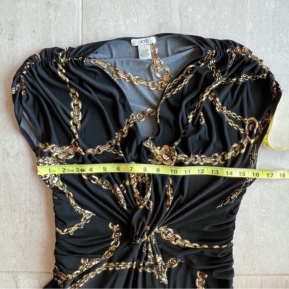 Cache Gold Chain Print Black Mini Dress Size S - Picture 4 of 10